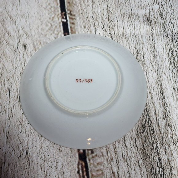 Vintage Tea Cup and Saucer Black, White, and Gold Leaf Design - Picture 8 of 8